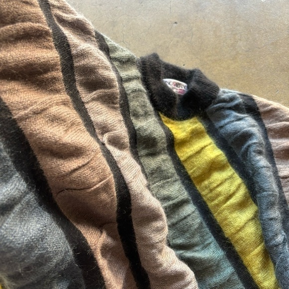 Vintage Dino Valiano Mohair Slouchy Textured Geometric Colorblock Resort Sweater - Picture 4 of 8